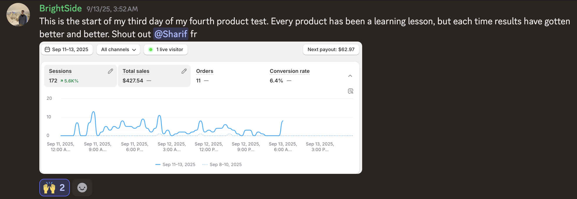 Student result screenshot