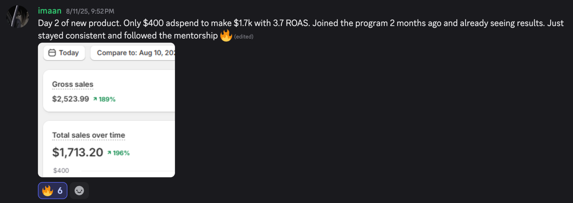 Student result screenshot